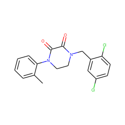 Cc1ccccc1N1CCN(Cc2cc(Cl)ccc2Cl)C(=O)C1=O ZINC000095565873