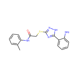 Cc1ccccc1NC(=O)CSc1n[nH]c(-c2ccccc2N)n1 ZINC000653831352