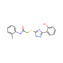 Cc1ccccc1NC(=O)CSc1nc(-c2ccccc2O)n[nH]1 ZINC000005520814