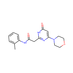 Cc1ccccc1NC(=O)Cc1nc(N2CCOCC2)cc(=O)[nH]1 ZINC000095571952