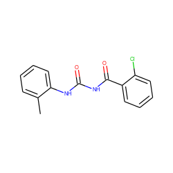 Cc1ccccc1NC(=O)NC(=O)c1ccccc1Cl ZINC000053276734