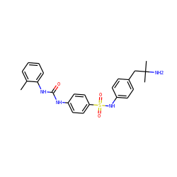 Cc1ccccc1NC(=O)Nc1ccc(S(=O)(=O)Nc2ccc(CC(C)(C)N)cc2)cc1 ZINC000049015625