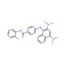 Cc1ccccc1NC(=O)c1ccc(Nc2c([N+](=O)[O-])cc([N+](=O)[O-])c3ccccc23)cc1 ZINC000008691589