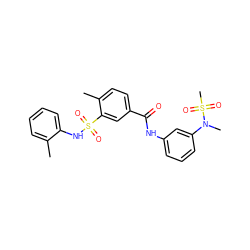 Cc1ccccc1NS(=O)(=O)c1cc(C(=O)Nc2cccc(N(C)S(C)(=O)=O)c2)ccc1C ZINC000002884614