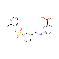 Cc1ccccc1NS(=O)(=O)c1cccc(C(=O)Nc2cccc(C(=O)O)c2)c1 ZINC000000823267