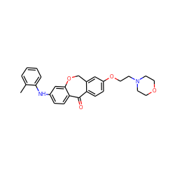 Cc1ccccc1Nc1ccc2c(c1)OCc1cc(OCCN3CCOCC3)ccc1C2=O ZINC000103292968