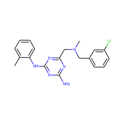 Cc1ccccc1Nc1nc(N)nc(CN(C)Cc2cccc(Cl)c2)n1 ZINC000025540072