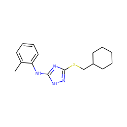 Cc1ccccc1Nc1nc(SCC2CCCCC2)n[nH]1 ZINC000014964085