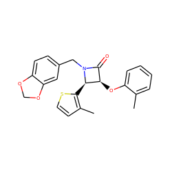 Cc1ccccc1O[C@@H]1C(=O)N(Cc2ccc3c(c2)OCO3)[C@@H]1c1sccc1C ZINC000001421951