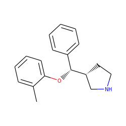 Cc1ccccc1O[C@H](c1ccccc1)[C@@H]1CCNC1 ZINC000095590141