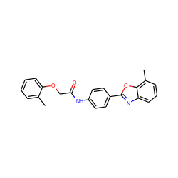 Cc1ccccc1OCC(=O)Nc1ccc(-c2nc3cccc(C)c3o2)cc1 ZINC000029048554