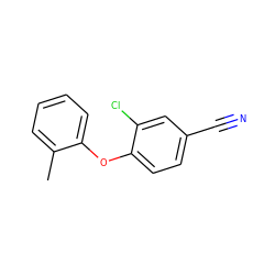 Cc1ccccc1Oc1ccc(C#N)cc1Cl ZINC000038218990