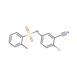 Cc1ccccc1S(=O)(=O)Nc1ccc(Cl)c(C#N)c1 ZINC000112334146