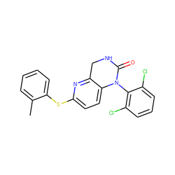 Cc1ccccc1Sc1ccc2c(n1)CNC(=O)N2c1c(Cl)cccc1Cl ZINC000013587241