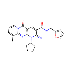 Cc1cccn2c(=O)c3cc(C(=O)NCc4ccco4)c(=N)n(C4CCCC4)c3nc12 ZINC000100512788