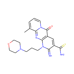 Cc1cccn2c(=O)c3cc(C(N)=S)c(=N)n(CCCN4CCOCC4)c3nc12 ZINC000006816483