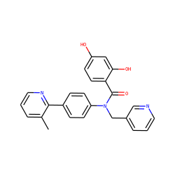 Cc1cccnc1-c1ccc(N(Cc2cccnc2)C(=O)c2ccc(O)cc2O)cc1 ZINC000653666593