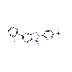 Cc1cccnc1-c1ccc2c(=O)n(-c3ccc(C(F)(F)F)cc3)[nH]c2c1 ZINC000136486588