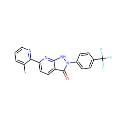 Cc1cccnc1-c1ccc2c(=O)n(-c3ccc(C(F)(F)F)cc3)[nH]c2n1 ZINC000138220268