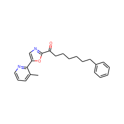 Cc1cccnc1-c1cnc(C(=O)CCCCCCc2ccccc2)o1 ZINC000035259933