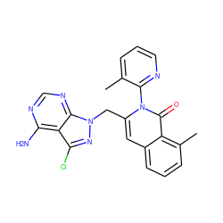 Cc1cccnc1-n1c(Cn2nc(Cl)c3c(N)ncnc32)cc2cccc(C)c2c1=O ZINC000088346003