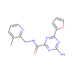 Cc1cccnc1CNC(=O)c1nc(N)nc(-c2ccco2)n1 ZINC000045347440