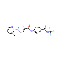 Cc1cccnc1N1CC=C(C(=O)Nc2ccc(C(=O)NC(F)(F)F)cc2)CC1 ZINC000169705007