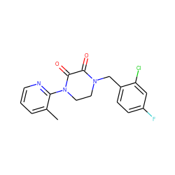 Cc1cccnc1N1CCN(Cc2ccc(F)cc2Cl)C(=O)C1=O ZINC000095565566