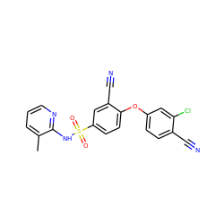 Cc1cccnc1NS(=O)(=O)c1ccc(Oc2ccc(C#N)c(Cl)c2)c(C#N)c1 ZINC000473194470