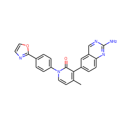 Cc1ccn(-c2ccc(-c3ncco3)cc2)c(=O)c1-c1ccc2nc(N)ncc2c1 ZINC000040428793