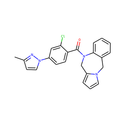 Cc1ccn(-c2ccc(C(=O)N3Cc4cccn4Cc4ccccc43)c(Cl)c2)n1 ZINC000001483724