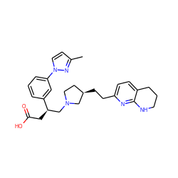 Cc1ccn(-c2cccc([C@H](CC(=O)O)CN3CC[C@@H](CCc4ccc5c(n4)NCCC5)C3)c2)n1 ZINC000218623334