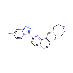 Cc1ccn2c(-c3ccc4cccc(O[C@@H]5CCNCC[C@@H]5F)c4n3)nnc2c1 ZINC000096175073