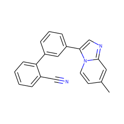 Cc1ccn2c(-c3cccc(-c4ccccc4C#N)c3)cnc2c1 ZINC000000027008