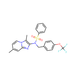 Cc1ccn2c(C)c(N(Cc3ccc(OC(F)(F)F)cc3)S(=O)(=O)c3ccccc3)nc2c1 ZINC000167637742