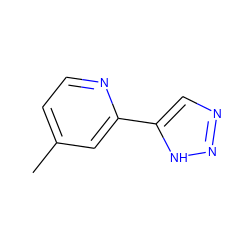 Cc1ccnc(-c2cnn[nH]2)c1 ZINC000013671905