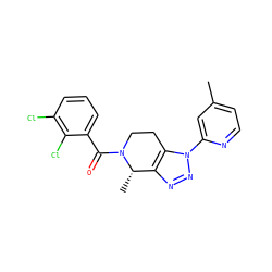 Cc1ccnc(-n2nnc3c2CCN(C(=O)c2cccc(Cl)c2Cl)[C@H]3C)c1 ZINC000218497873