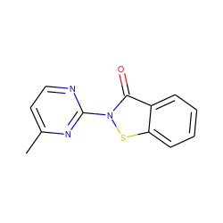 Cc1ccnc(-n2sc3ccccc3c2=O)n1 ZINC000003292855