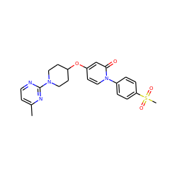 Cc1ccnc(N2CCC(Oc3ccn(-c4ccc(S(C)(=O)=O)cc4)c(=O)c3)CC2)n1 ZINC000059069279