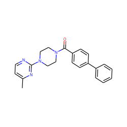 Cc1ccnc(N2CCN(C(=O)c3ccc(-c4ccccc4)cc3)CC2)n1 ZINC000034805097