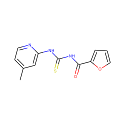 Cc1ccnc(NC(=S)NC(=O)c2ccco2)c1 ZINC000000443404
