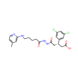 Cc1ccnc(NCCCCC(=O)NNC(=O)C[C@@H](CC(=O)O)c2cc(Cl)cc(Cl)c2)c1 ZINC000013472610