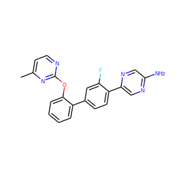 Cc1ccnc(Oc2ccccc2-c2ccc(-c3cnc(N)cn3)c(F)c2)n1 ZINC000224760704