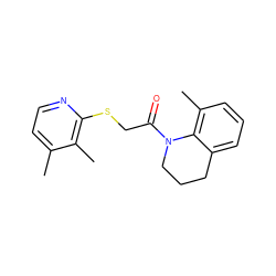 Cc1ccnc(SCC(=O)N2CCCc3cccc(C)c32)c1C ZINC000138906819