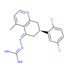 Cc1ccnc2c1/C(=N/N=C(N)N)C[C@H](c1cc(Cl)ccc1Cl)C2 ZINC000013474705