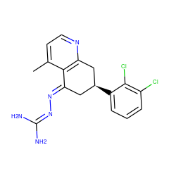 Cc1ccnc2c1/C(=N/N=C(N)N)C[C@H](c1cccc(Cl)c1Cl)C2 ZINC000013474701