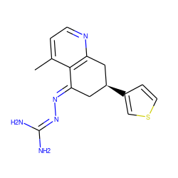 Cc1ccnc2c1/C(=N/N=C(N)N)C[C@H](c1ccsc1)C2 ZINC000013474722