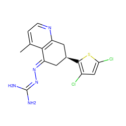 Cc1ccnc2c1/C(=N/N=C(N)N)C[C@H](c1sc(Cl)cc1Cl)C2 ZINC000013474720