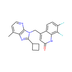 Cc1ccnc2c1nc(C1CCC1)n2Cc1cc(=O)[nH]c2c(F)c(F)ccc12 ZINC000059097158