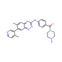 Cc1ccncc1-c1cc2nnc(Nc3ccc(C(=O)N4CCN(C)CC4)cc3)nc2cc1C ZINC000096167752